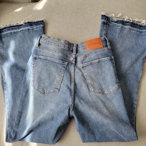 Lucky Brand Light Blue Frayed Hem Straight Jeans